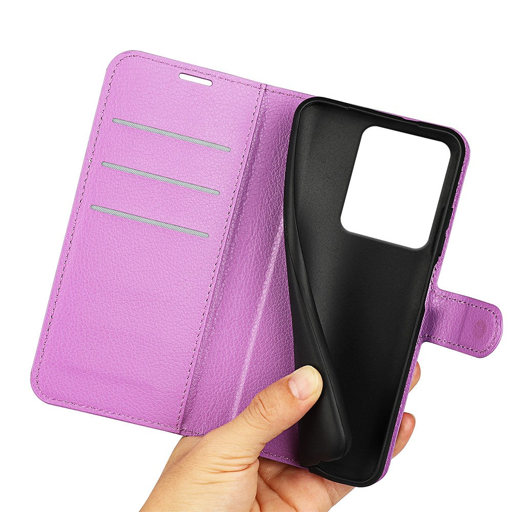 Realme 15 EIDERWOOD Kunstlæder Flipcover m. Kortholder & Ståfunktion - Lilla