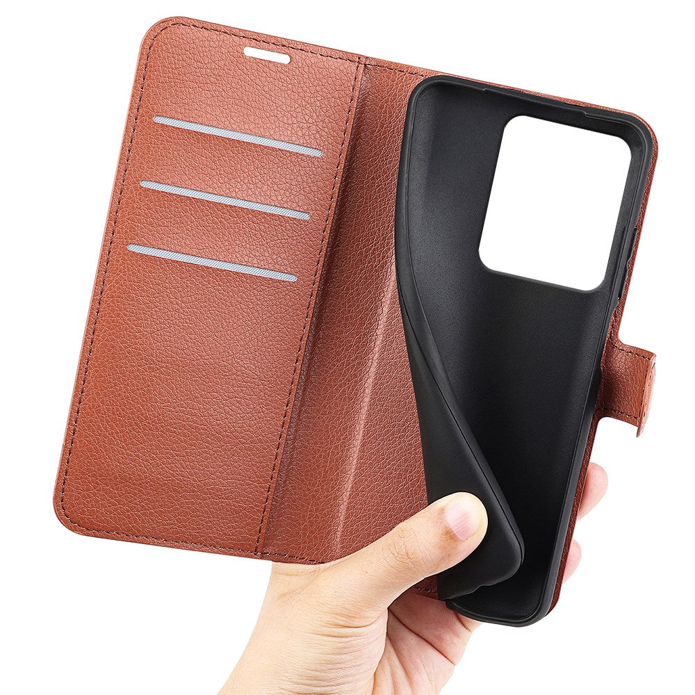 Realme 15 EIDERWOOD Kunstlæder Flipcover m. Kortholder & Ståfunktion - Brun