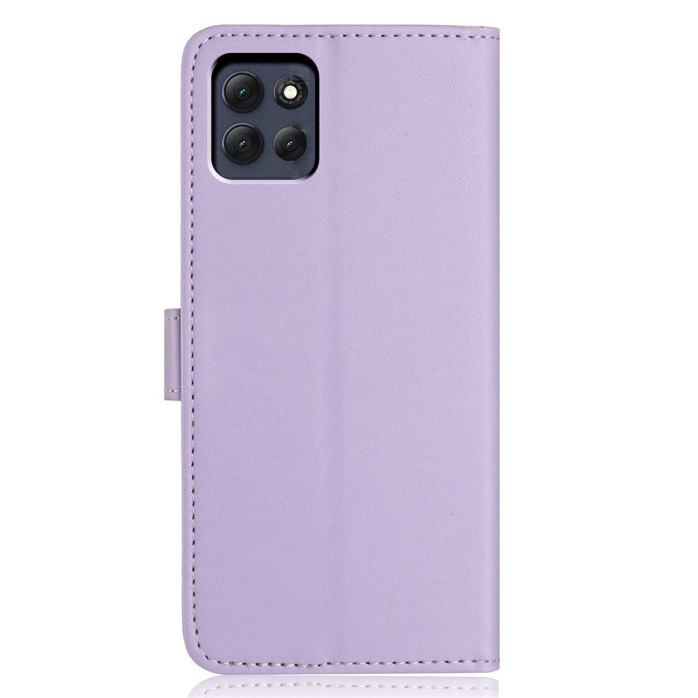 Motorola Moto G86 Power EIDERWOOD Kunstlæder Cover m. Strop & Kortholder - Lilla