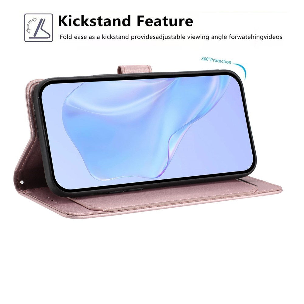 Motorola Moto G86 Power EIDERWOOD Kunstlæder Cover m. Strop & Kortholder - Rose Gold