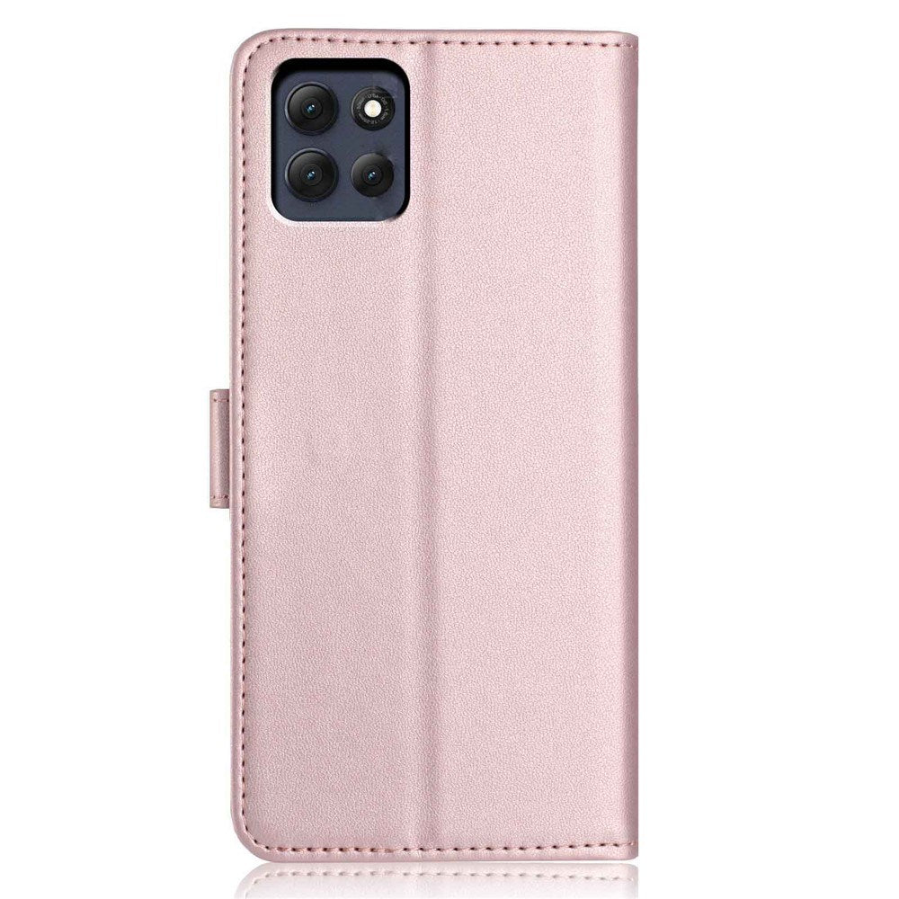 Motorola Moto G86 Power EIDERWOOD Kunstlæder Cover m. Strop & Kortholder - Rose Gold
