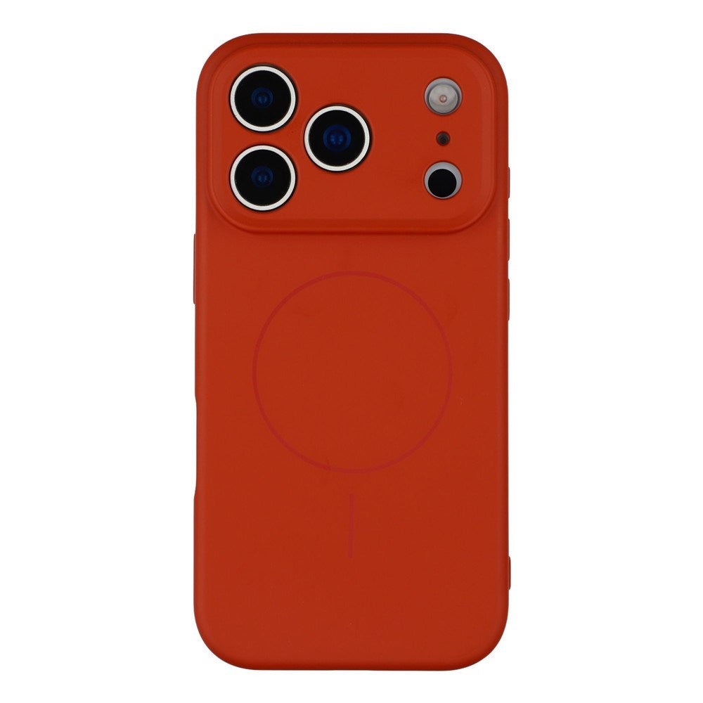 EIDERWOOD iPhone 17 Pro Fleksibelt Plastik Cover m. Foret Inderside - MagSafe Kompatibel - Mørkerød