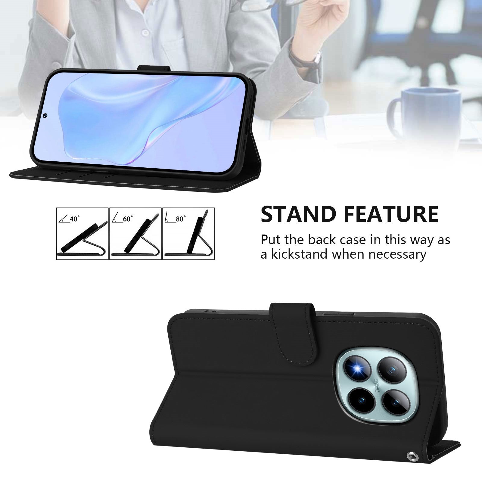Xiaomi Redmi Note 15 Pro+ (Plus) / Poco M8 Pro (5G) EIDERWOOD Flipcover med Rem - Sort