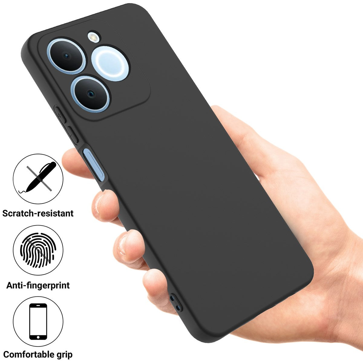 Realme Note 70T EIDERWOOD Foret Silikone Cover m. Strop - Sort