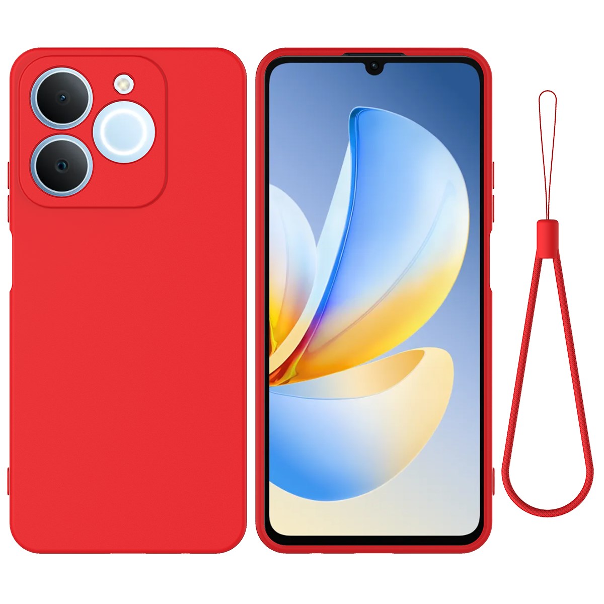 Realme Note 70T EIDERWOOD Foret Silikone Cover m. Strop - Rød