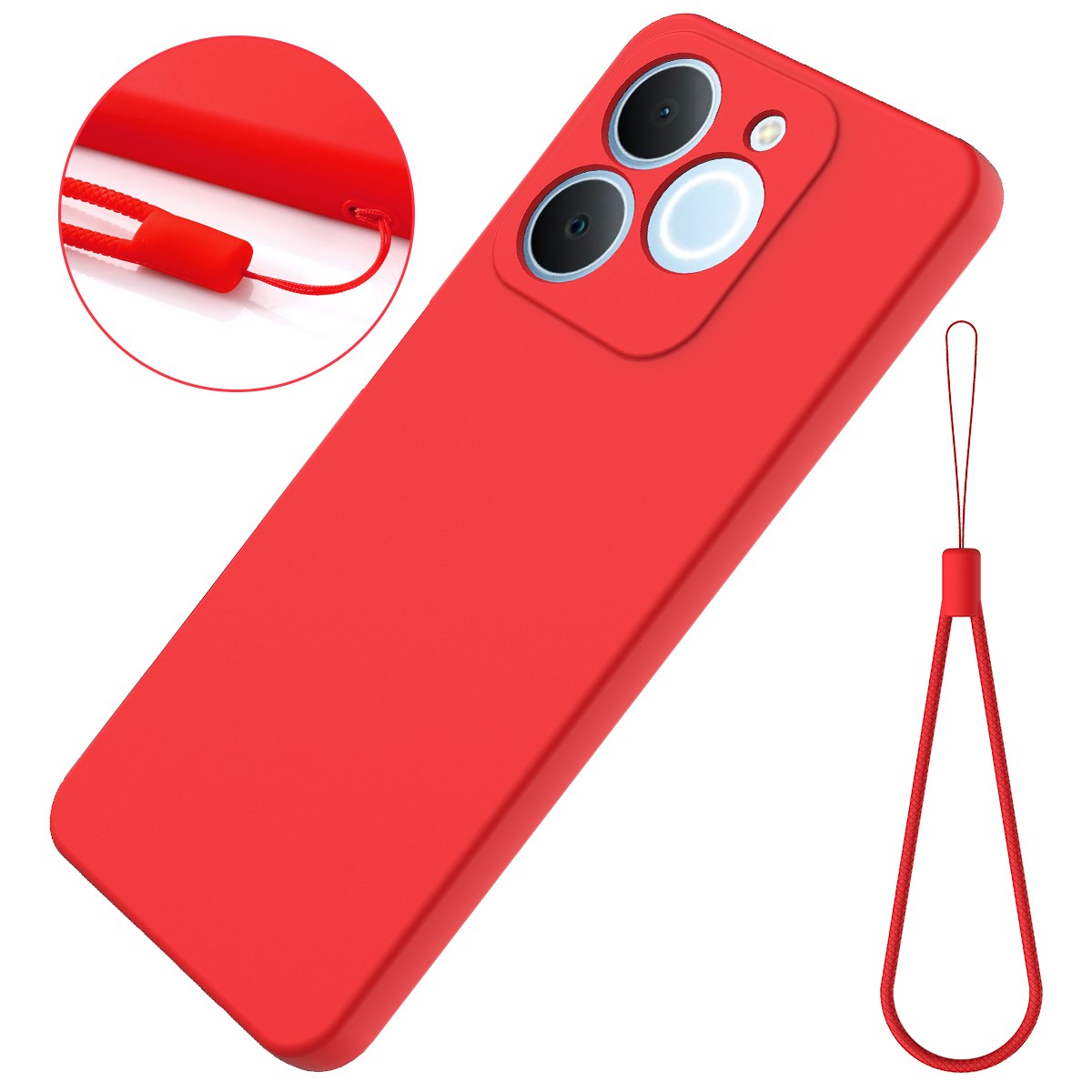 Realme Note 70T EIDERWOOD Foret Silikone Cover m. Strop - Rød