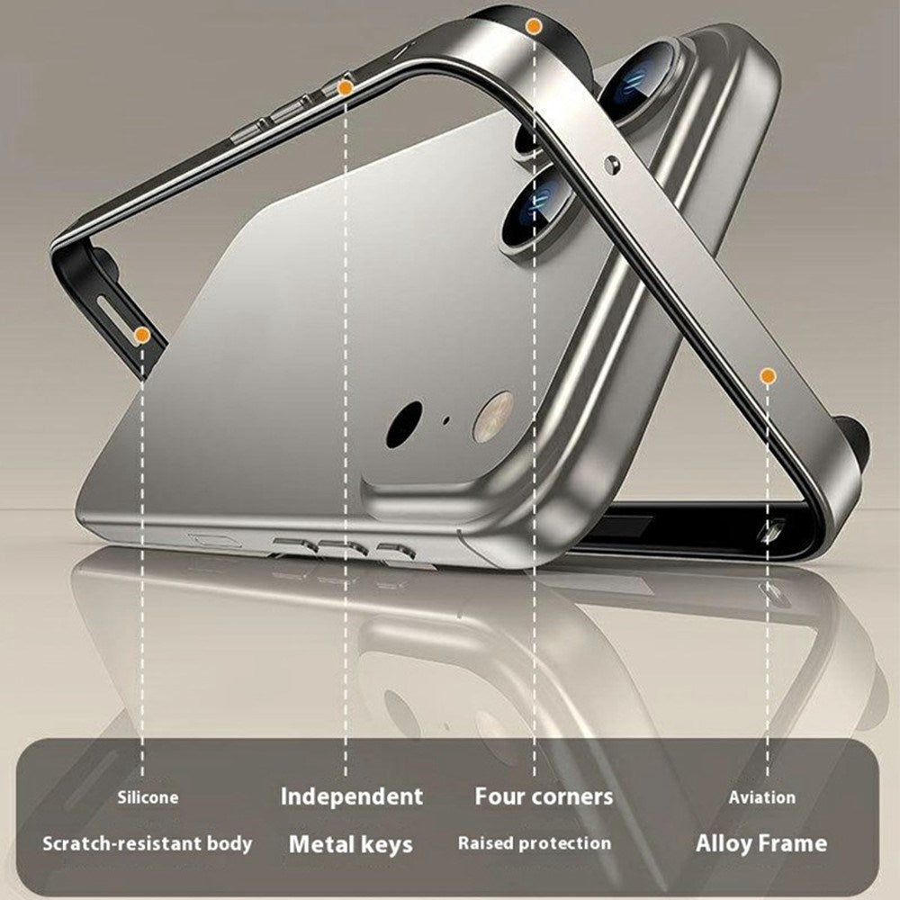 iPhone 17 Pro EIDERWOOD Metal Bumper Cover m. Forstærkede Silikone Hjørner - Lyserød