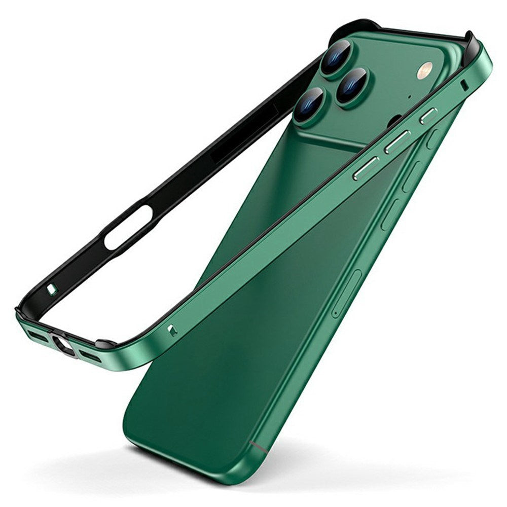 iPhone 17 Pro EIDERWOOD Metal Bumper Cover m. Forstærkede Silikone Hjørner - Grøn