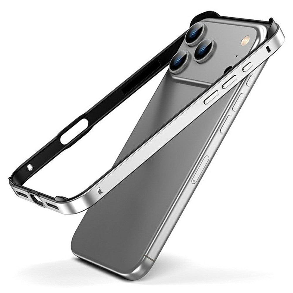 iPhone 17 Pro EIDERWOOD Metal Bumper Cover m. Forstærkede Silikone Hjørner - Sølv