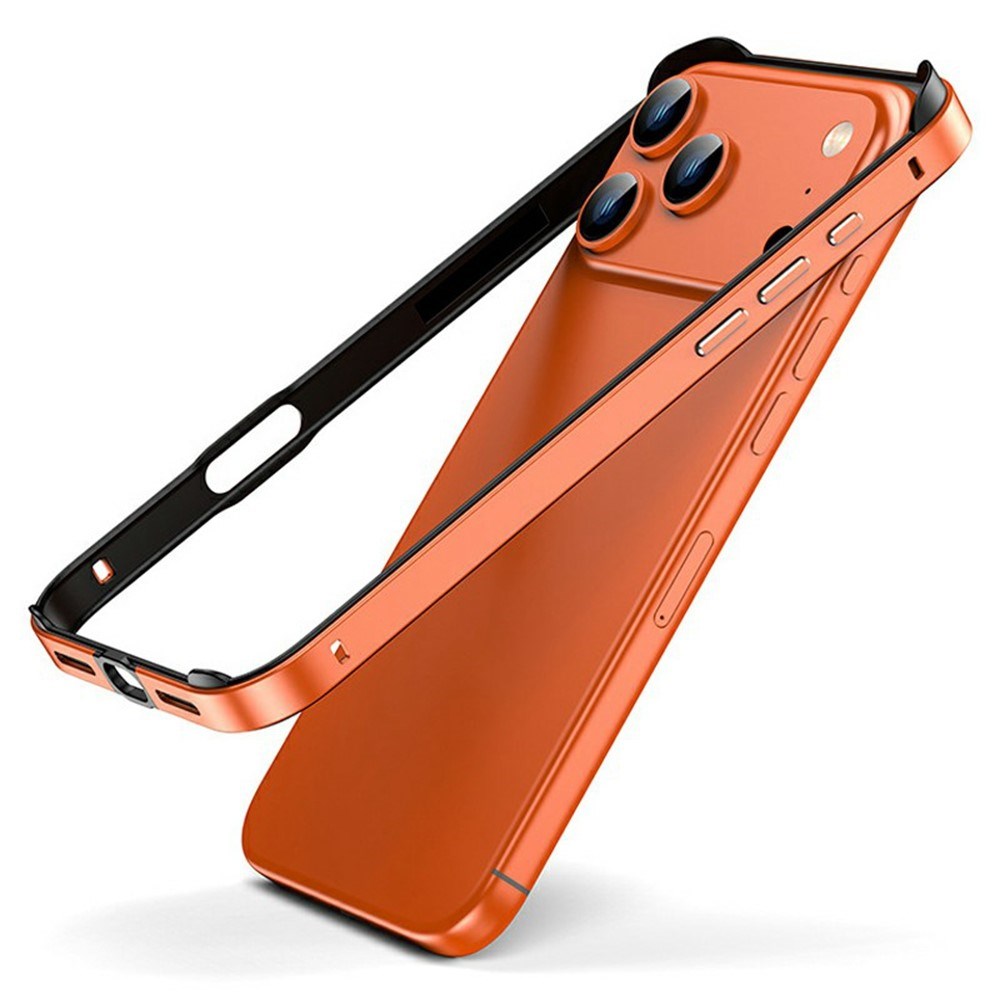 iPhone 17 Pro EIDERWOOD Metal Bumper Cover m. Forstærkede Silikone Hjørner - Orange