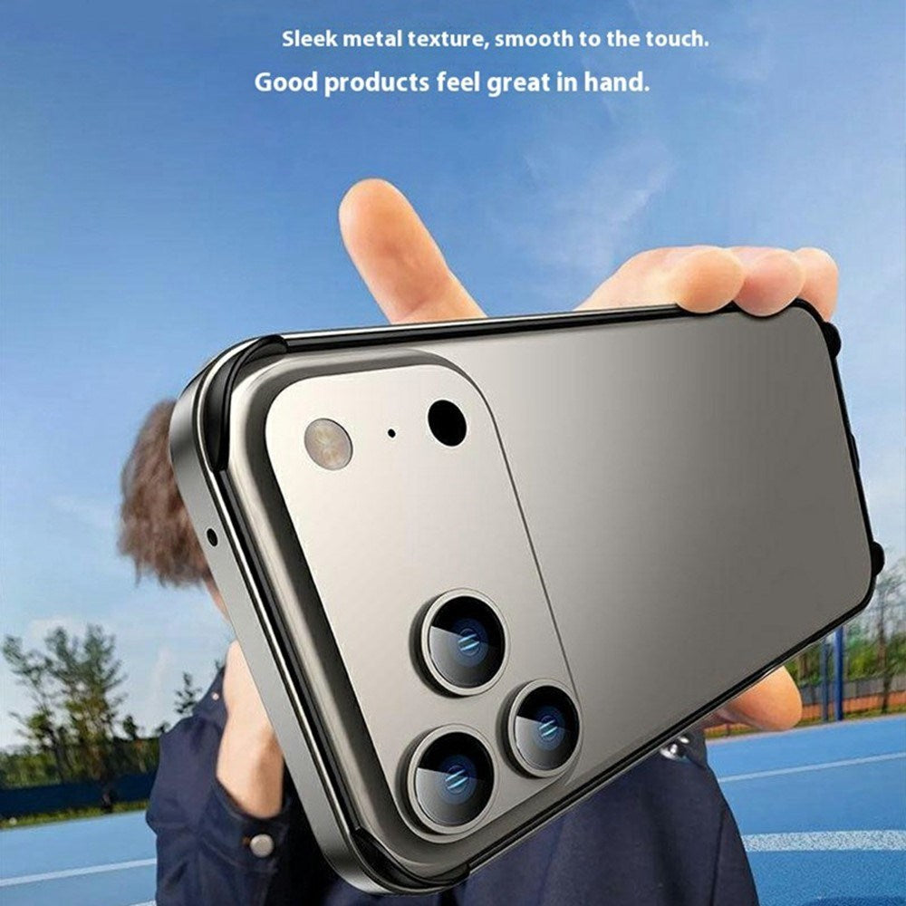 iPhone 17 Pro Max EIDERWOOD Metal Bumper Cover m. Forstærkede Silikone Hjørner - Grå