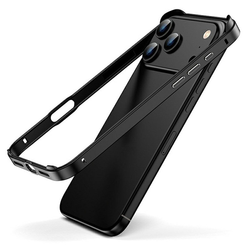 iPhone 17 Pro Max EIDERWOOD Metal Bumper Cover m. Forstærkede Silikone Hjørner - Sort