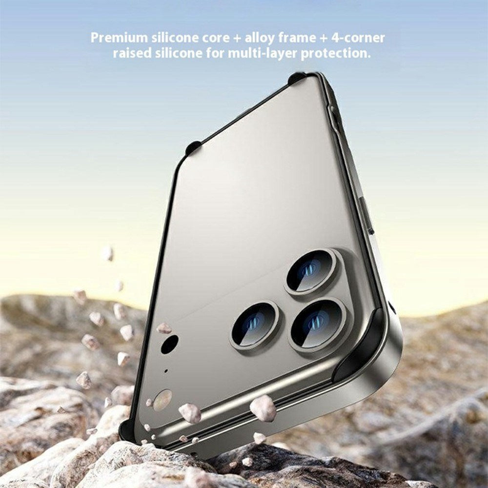 iPhone 17 Pro Max EIDERWOOD Metal Bumper Cover m. Forstærkede Silikone Hjørner - Mørkeblå