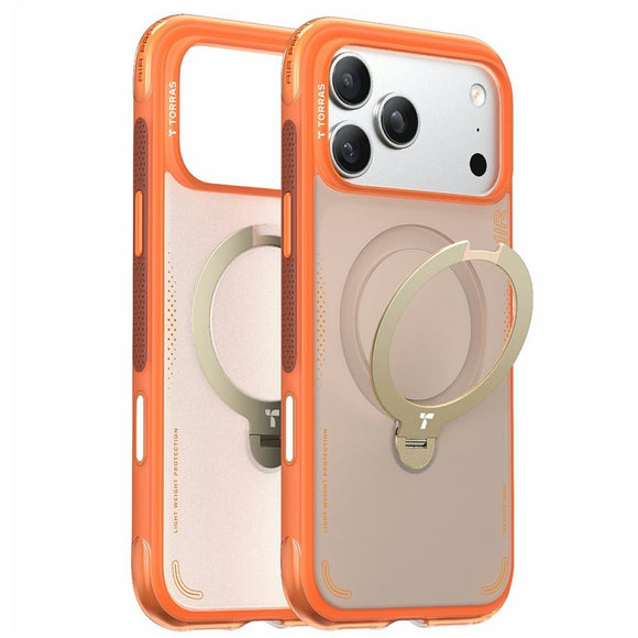 iPhone 17 Pro TORRAS Ostand Q3 Air Cover m. Kickstand - MagSafe Kompatibel - Orange