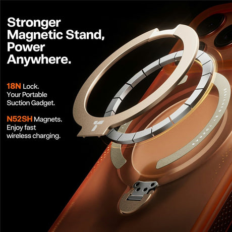 iPhone 17 Pro TORRAS Ostand Q3 Air Cover m. Kickstand - MagSafe Kompatibel - Orange