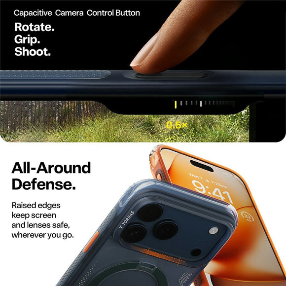 iPhone 17 Pro TORRAS Ostand Q3 Air Cover m. Kickstand - MagSafe Kompatibel - Orange