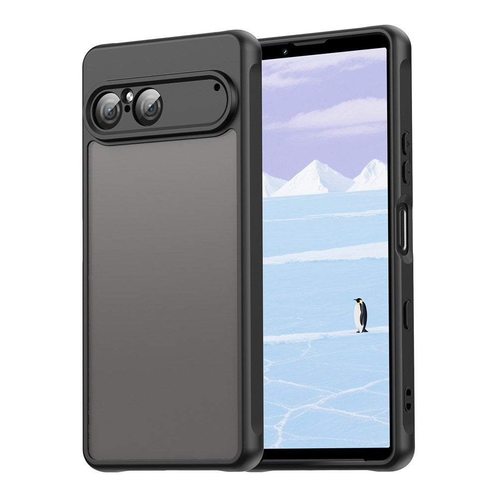 EIDERWOOD Sony Xperia 10 VII Mat Hybrid Cover - Gennemsigtig / Sort