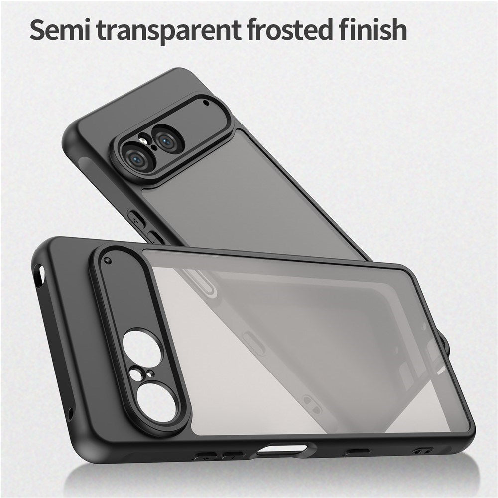 EIDERWOOD Sony Xperia 10 VII Mat Hybrid Cover - Gennemsigtig / Sort