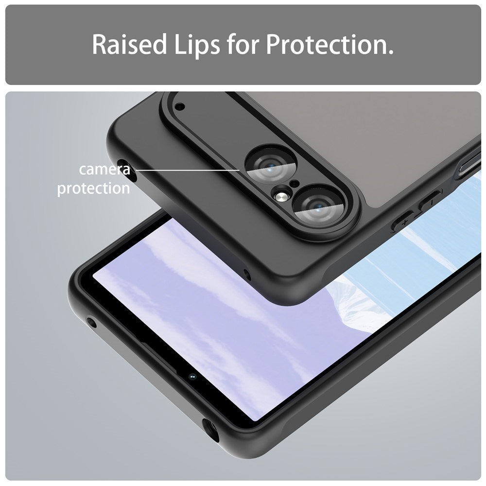 EIDERWOOD Sony Xperia 10 VII Mat Hybrid Cover - Gennemsigtig / Sort