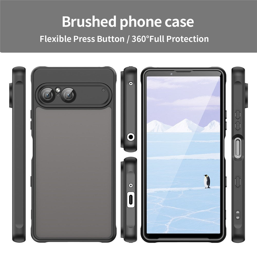 EIDERWOOD Sony Xperia 10 VII Mat Hybrid Cover - Gennemsigtig / Sort