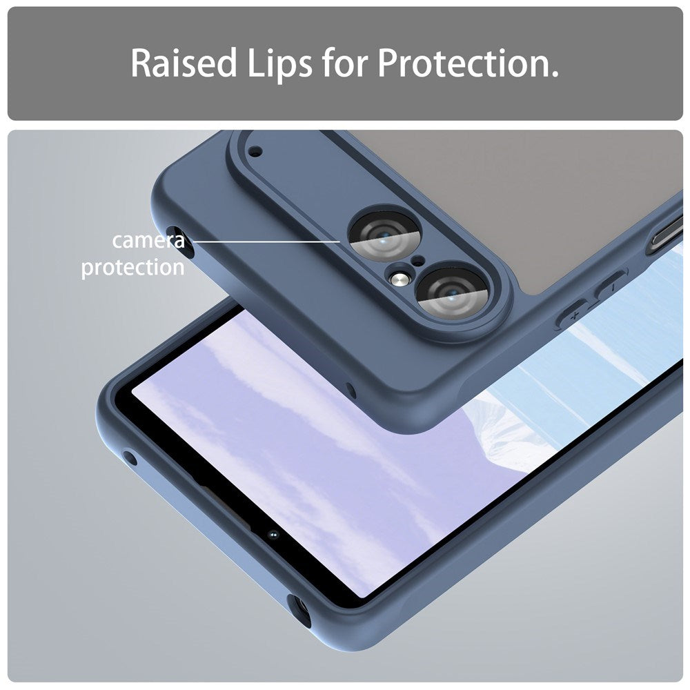 EIDERWOOD Sony Xperia 10 VII Mat Hybrid Cover - Gennemsigtig / Mørkeblå