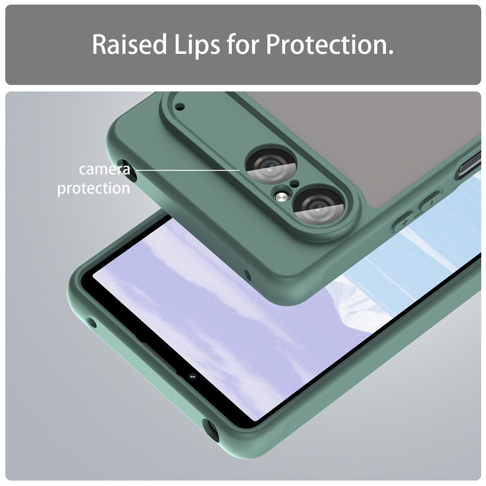 EIDERWOOD Sony Xperia 10 VII Mat Hybrid Cover - Gennemsigtig / Grøn