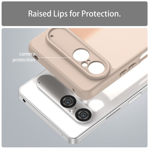EIDERWOOD Sony Xperia 10 VII Mat Hybrid Cover - Gennemsigtig / Beige