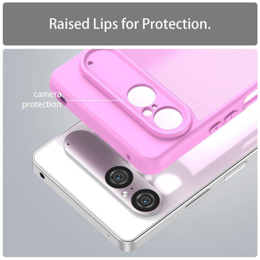 EIDERWOOD Sony Xperia 10 VII Mat Hybrid Cover - Gennemsigtig / Lyserød
