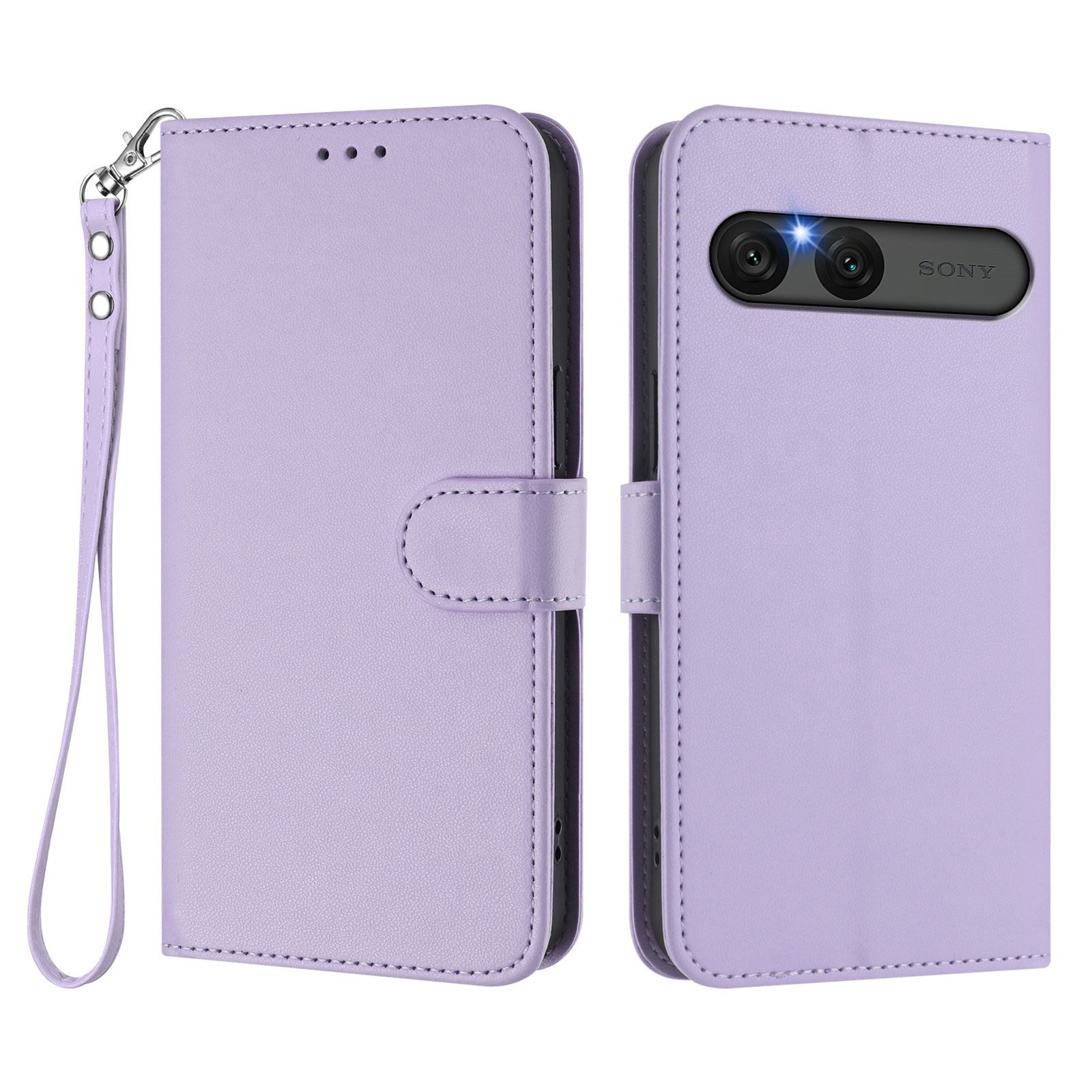 EIDERWOOD Sony Xperia 10 VII Kunstlæder Flip Cover m. Kortholder & Strop - Lyslilla
