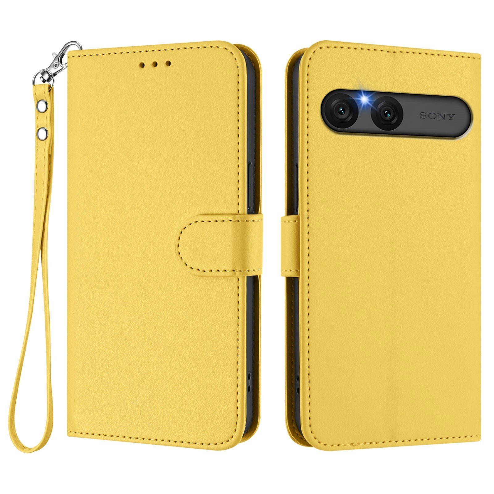 EIDERWOOD Sony Xperia 10 VII Kunstlæder Flip Cover m. Kortholder & Strop - Gul