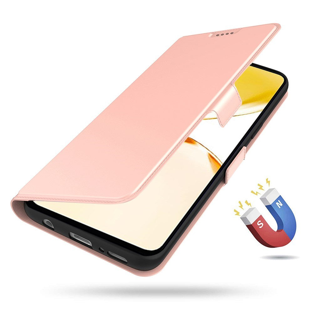 Realme Note 70T EIDERWOOD Kunstlæder Flip Cover m. Kortholder & Ståfunktion - Lyserød