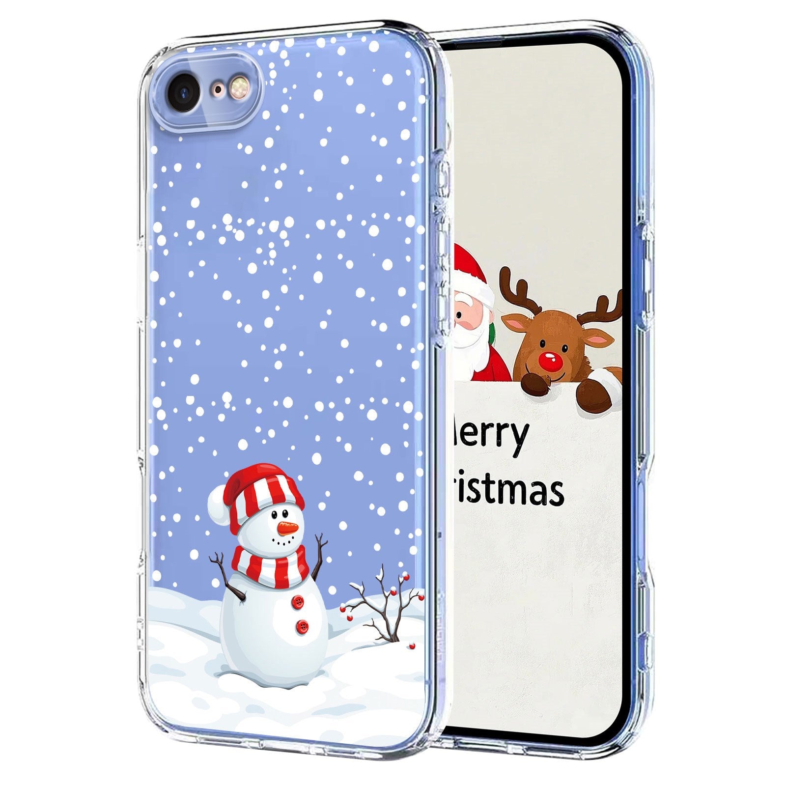 EIDERWOOD iPhone SE (2022 / 2020) / 8 / 7 Fleksibelt Plastik Julecover m. Motiv - Gennemsigtig / Snemand
