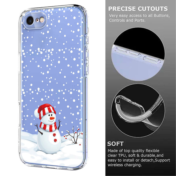 EIDERWOOD iPhone SE (2022 / 2020) / 8 / 7 Fleksibelt Plastik Julecover m. Motiv - Gennemsigtig / Snemand