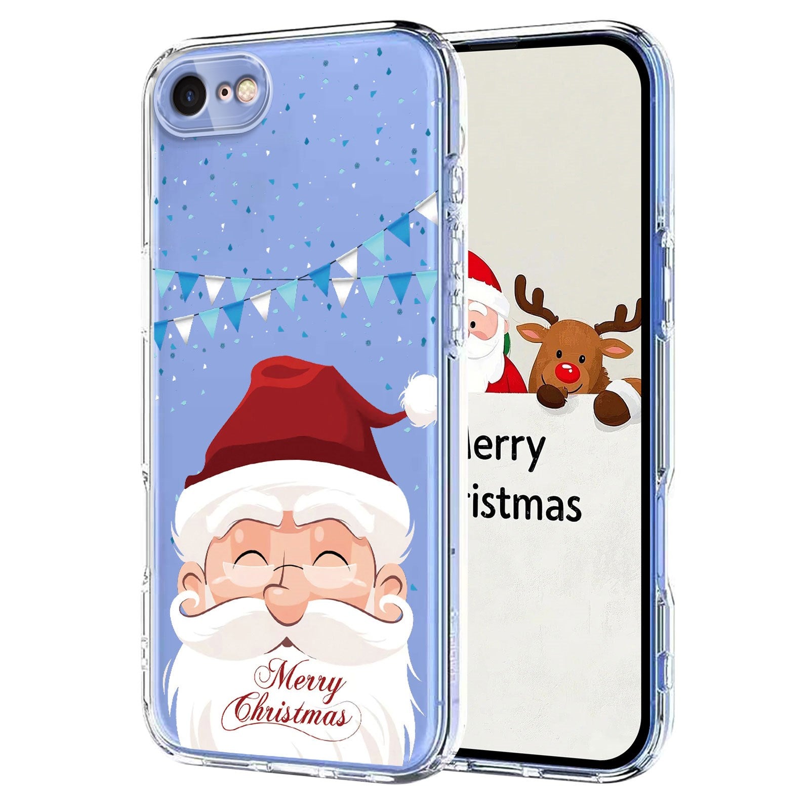 EIDERWOOD iPhone SE (2022 / 2020) / 8 / 7 Fleksibelt Plastik Julecover m. Motiv - Gennemsigtig / Julemanden