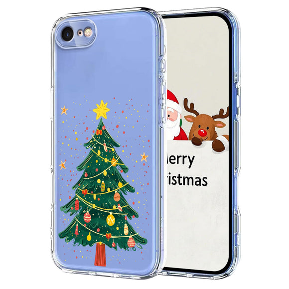 EIDERWOOD iPhone SE (2022 / 2020) / 8 / 7 Fleksibelt Plastik Julecover m. Motiv - Gennemsigtig / Juletræ