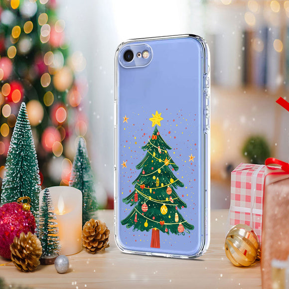 EIDERWOOD iPhone SE (2022 / 2020) / 8 / 7 Fleksibelt Plastik Julecover m. Motiv - Gennemsigtig / Juletræ