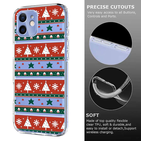 EIDERWOOD iPhone 12 / 12 Pro Fleksibelt Plastik Julecover m. Motiv - Gennemsigtig / Mønster