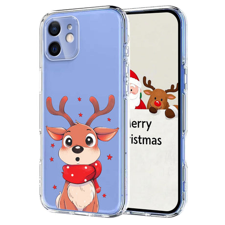 EIDERWOOD iPhone 12 / 12 Pro Fleksibelt Plastik Julecover m. Motiv - Gennemsigtig / Rensdyr