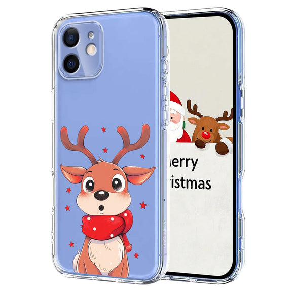 EIDERWOOD iPhone 12 / 12 Pro Fleksibelt Plastik Julecover m. Motiv - Gennemsigtig / Rensdyr