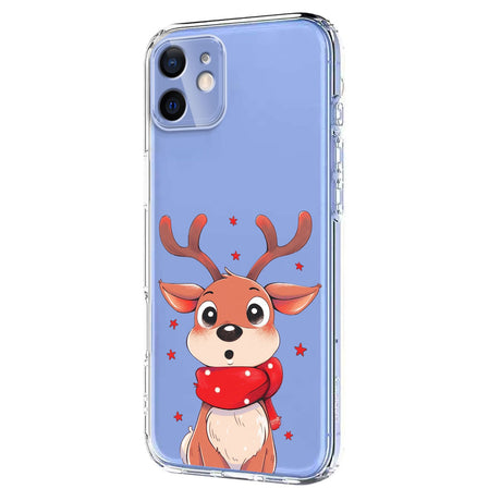 EIDERWOOD iPhone 12 / 12 Pro Fleksibelt Plastik Julecover m. Motiv - Gennemsigtig / Rensdyr