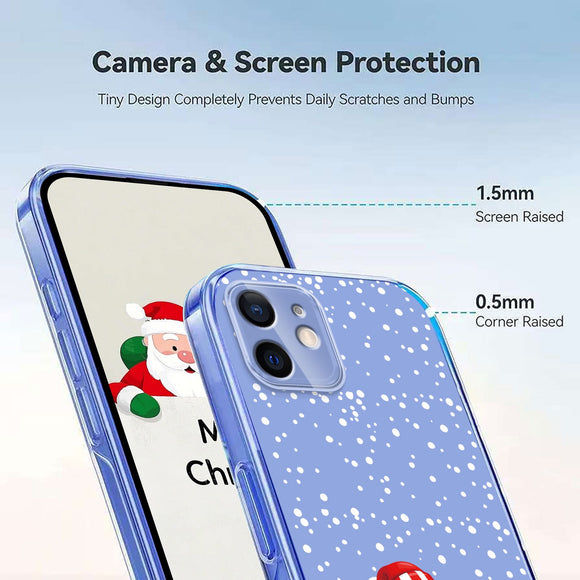 EIDERWOOD iPhone 12 / 12 Pro Fleksibelt Plastik Julecover m. Motiv - Gennemsigtig / Snemand