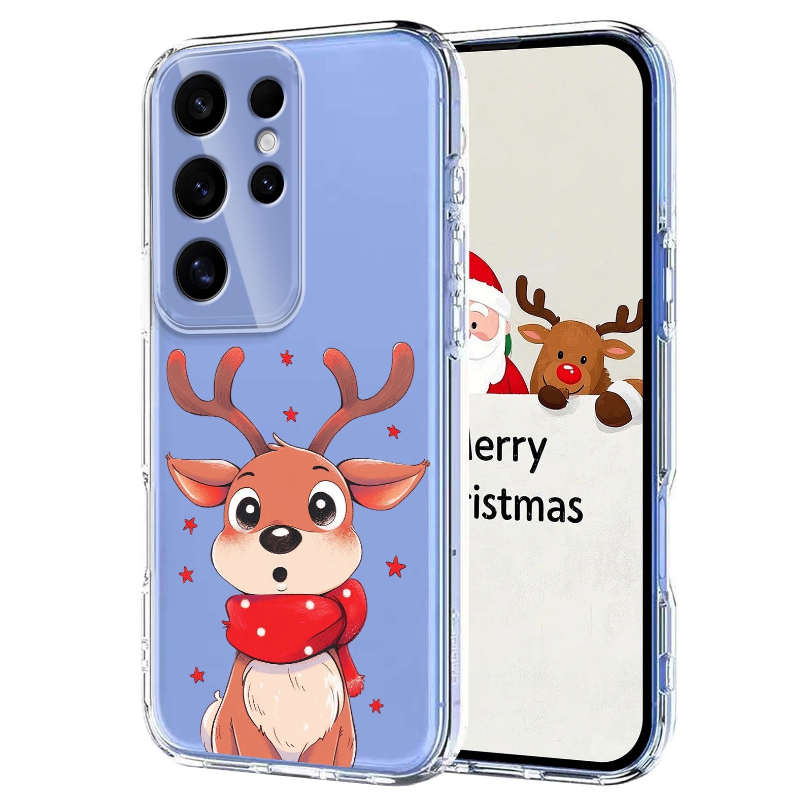 EIDERWOOD Samsung Galaxy S24 Ultra Fleksibelt Plastik Julecover m. Motiv - Gennemsigtig / Rensdyr