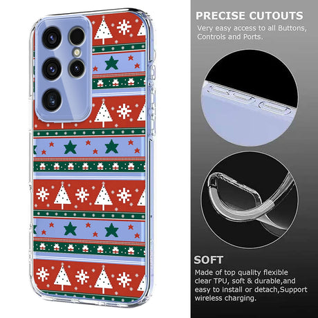 EIDERWOOD Samsung Galaxy S23 Ultra Fleksibelt Plastik Julecover m. Motiv - Gennemsigtig / Mønster