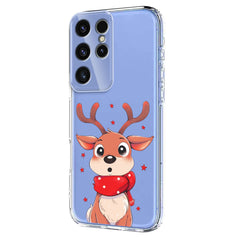 EIDERWOOD Samsung Galaxy S23 Ultra Fleksibelt Plastik Julecover m. Motiv - Gennemsigtig / Rensdyr