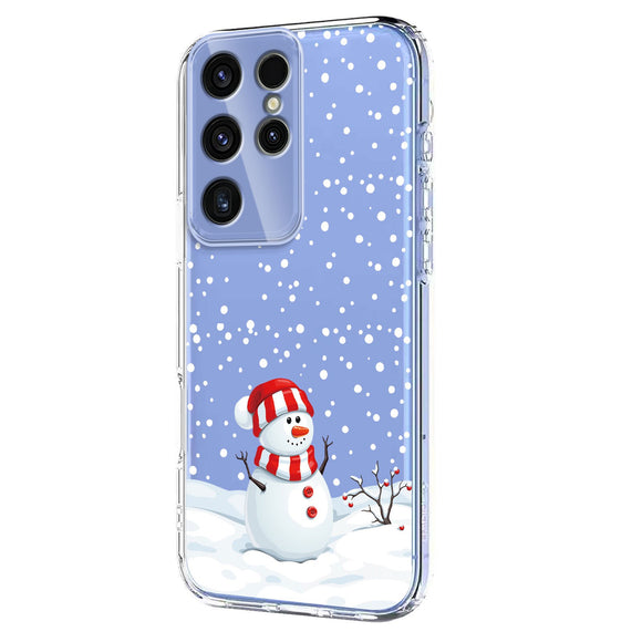 EIDERWOOD Samsung Galaxy S23 Ultra Fleksibelt Plastik Julecover m. Motiv - Gennemsigtig / Snemand