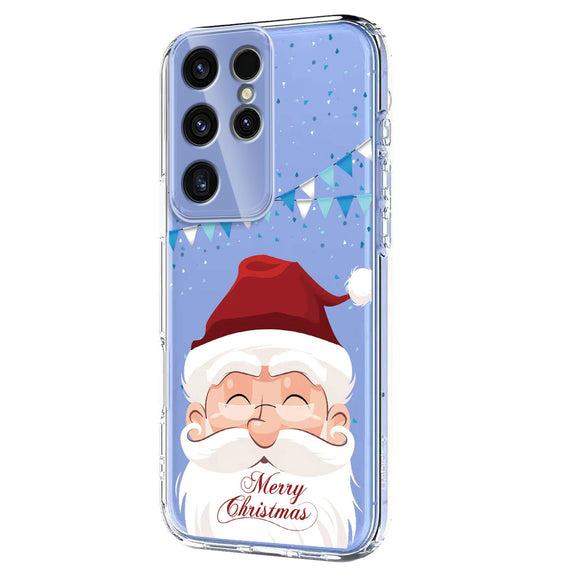 EIDERWOOD Samsung Galaxy S23 Ultra Fleksibelt Plastik Julecover m. Motiv - Gennemsigtig / Julemanden