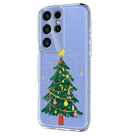 EIDERWOOD Samsung Galaxy S23 Ultra Fleksibelt Plastik Julecover m. Motiv - Gennemsigtig / Juletræ