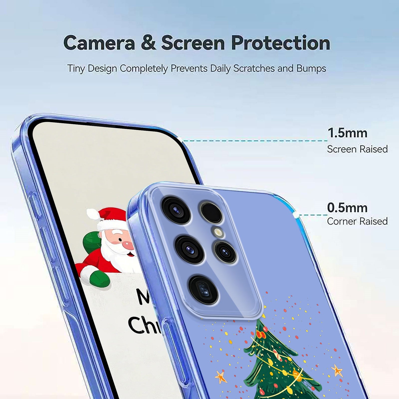 EIDERWOOD Samsung Galaxy S23 Ultra Fleksibelt Plastik Julecover m. Motiv - Gennemsigtig / Juletræ