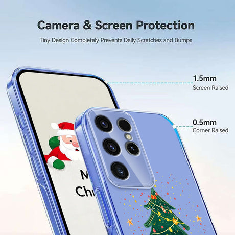 EIDERWOOD Samsung Galaxy S23 Ultra Fleksibelt Plastik Julecover m. Motiv - Gennemsigtig / Juletræ