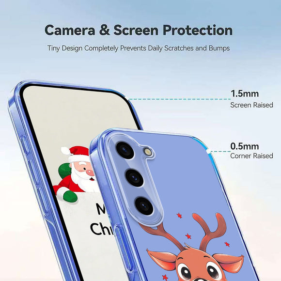 EIDERWOOD Samsung Galaxy S23 FE Fleksibelt Plastik Julecover m. Motiv - Gennemsigtig / Rensdyr